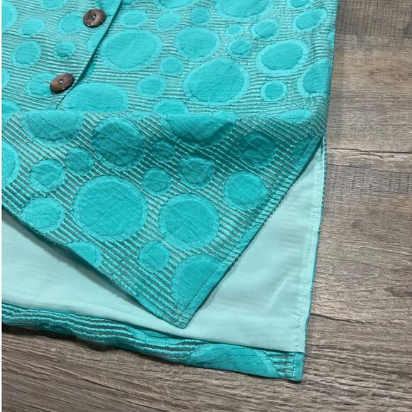 Ming Wang XS Button Up Jacket Top 3/4 Sleeve Art Polka Dot Luxury Designer Glam - Picture 6 of 9